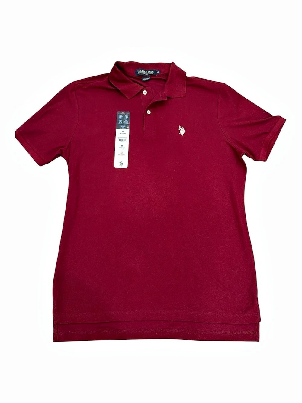 U.S. Polo Assn. Men's Performance Pique Polo. Maroon Medium
